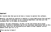 Bureaucracy for Atari ST - The game starts by informing you that you don't have a license.