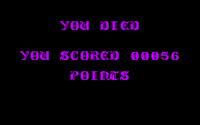 Airball IBM PC/Compatibles Screenshot: Game over.