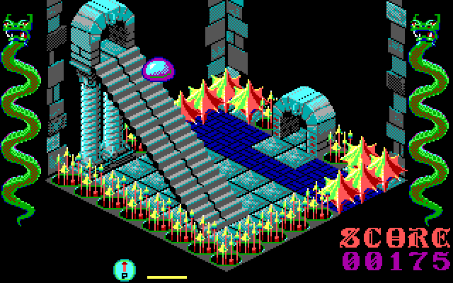 Airball IBM PC/Compatibles Screenshot: Reached the bottom...