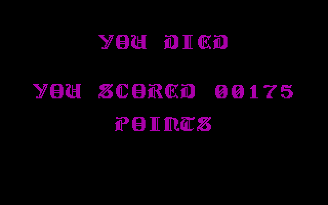 Airball IBM PC/Compatibles Screenshot: Game over.