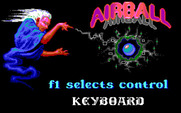 Airball for IBM PC/Compatibles - Input device selection.