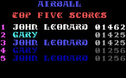 Airball for IBM PC/Compatibles - Top scores.
