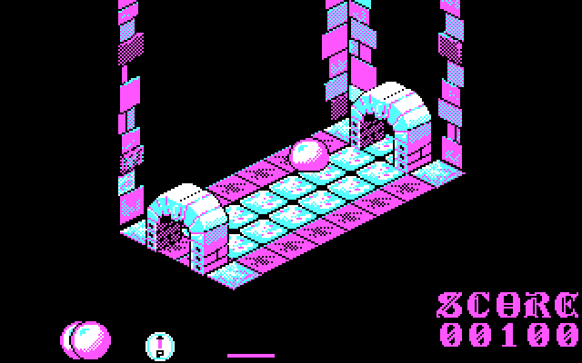 Airball IBM PC/Compatibles Screenshot: A relatively safe hallway.