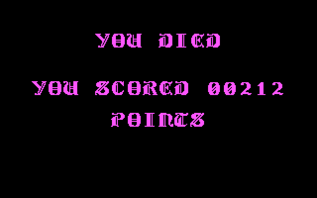 Airball IBM PC/Compatibles Screenshot: Game over.