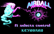 Airball for IBM PC/Compatibles - Input device selection.