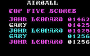 Airball for IBM PC/Compatibles - Top scores.