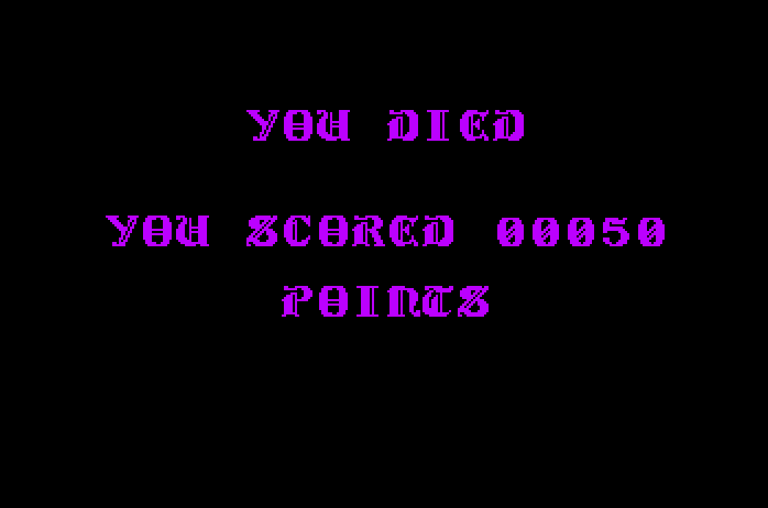 Airball Apple IIgs Screenshot: Game over.