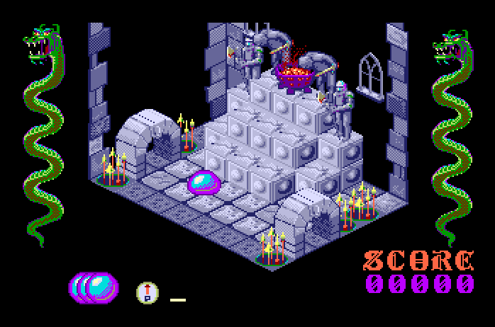 Airball Apple IIgs Screenshot: There are many rooms to explore...