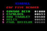 Airball for Apple IIgs - Top scores.