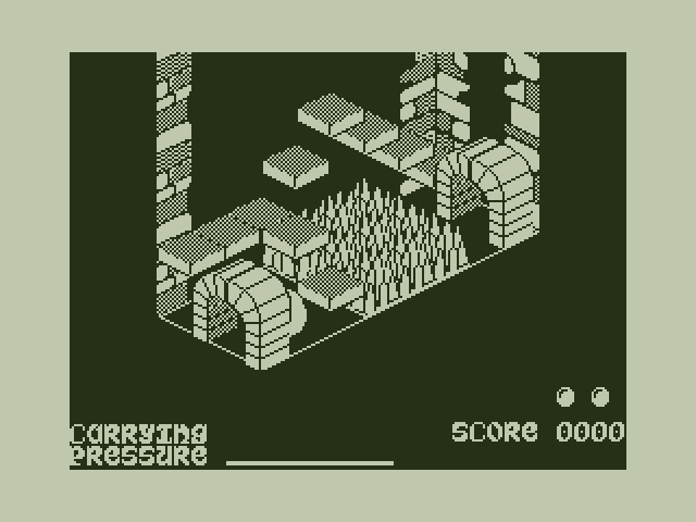 Airball Dragon 32/64 Screenshot: Ooh, those spikes look sharp! Don't land on them...