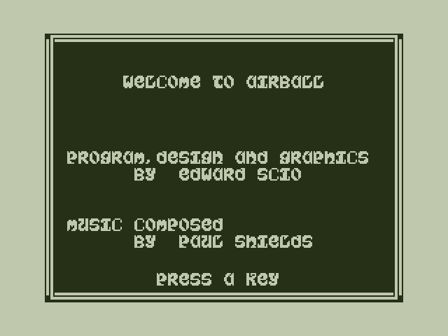 Airball Dragon 32/64 Screenshot: Welcome to Airball!