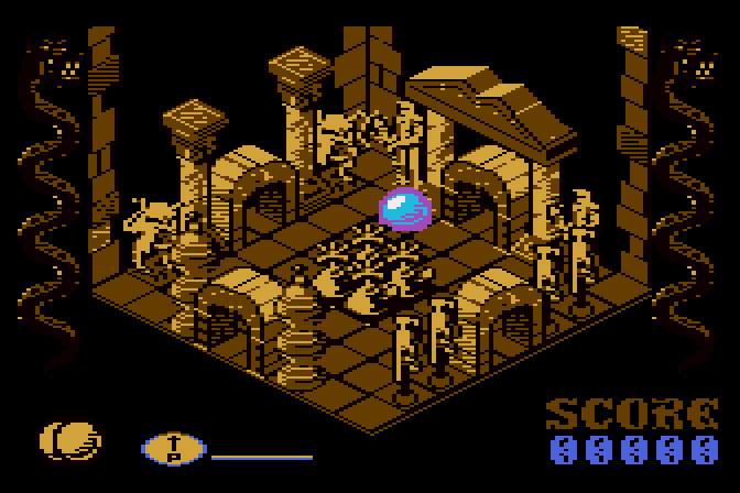 Airball Atari 8-bit Screenshot: Game start.
