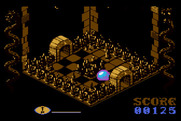 Airball for Atari 8-bit - Careful, don't land on the spikes!