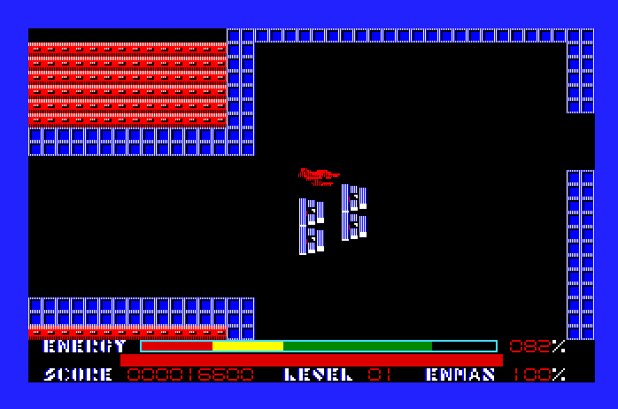 Thexder Apple IIgs Screenshot: My shield is losing energy...
