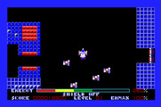 Thexder for Apple IIgs - In jet mode escaping some enemies...