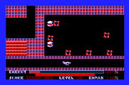 Thexder for Apple IIgs - Flying through a narrow tunnel.