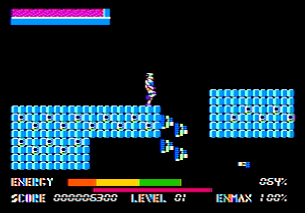 Thexder Apple II Screenshot: Enemies lurk just around the corner...