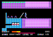 Thexder for Apple II - Attacking some opponents...