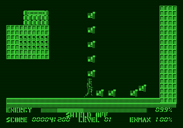 Thexder Apple II Screenshot: Ouch, I'm hit!