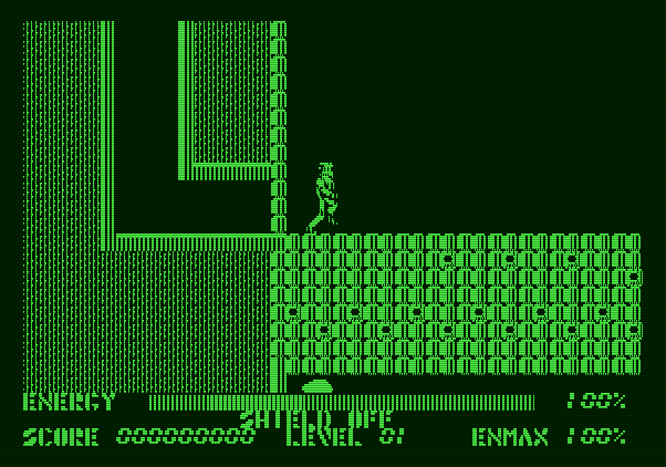 Thexder Apple II Screenshot: Game start.