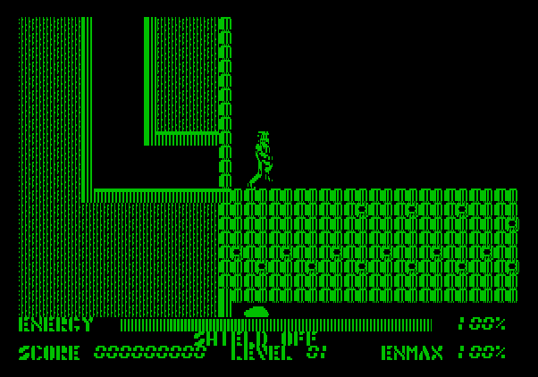 Thexder Apple II Screenshot: Game start.