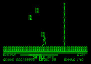 Thexder for Apple II - These things blocking the path can be shot to continue on.
