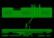 Thexder for Apple II - Blasting a path through this tunnel.