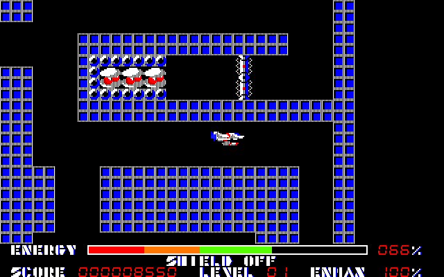 Thexder Amiga Screenshot: The levels are often maze like.