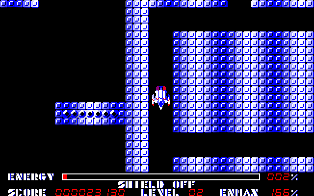 Thexder Amiga Screenshot: Almost out of energy!