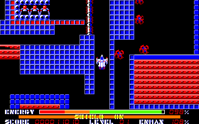 Thexder Amiga Screenshot: Enemies lurk everywhere...