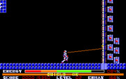 Thexder for Amiga - Blasting through a wall.