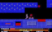 Thexder for Amiga - Make sure your shield is up to avoid taking damage from attacks.