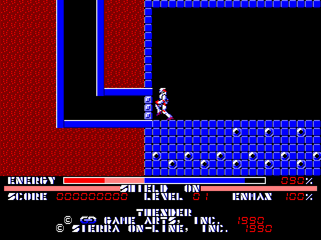 Thexder Macintosh Screenshot: Game start.