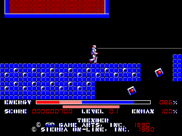 Thexder Macintosh Screenshot: A few enemies to blast...