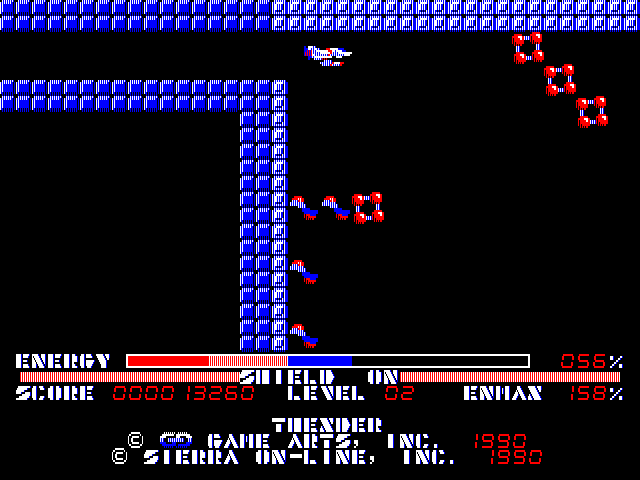 Thexder Macintosh Screenshot: Numerous enemies await...