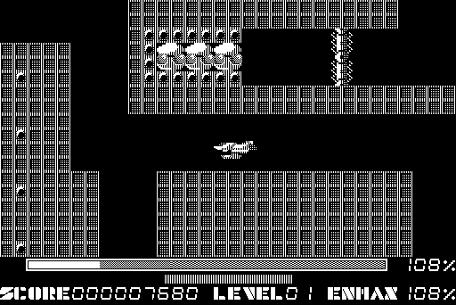 Thexder Macintosh Screenshot: Fly through the narrow areas...