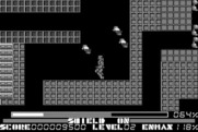 Thexder for Macintosh - Level 02 start; Thexder flashes after taking on damage.