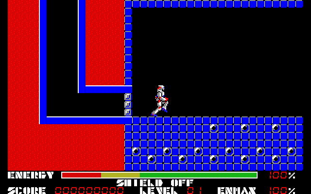 Thexder PC-8800 Series Screenshot: Game start.