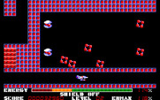 Thexder for PC-8800 Series - Some energy and plenty of enemies in the space above!