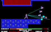 Thexder for PC-8800 Series - Blasting opponents.