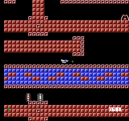 Thexder NES / Famicom Screenshot: You'll need to be in plane form to navigate through narrow areas...