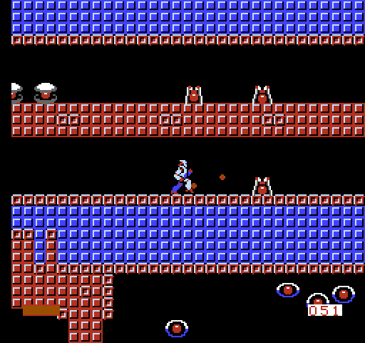 Thexder NES / Famicom Screenshot: Running through a passageway...