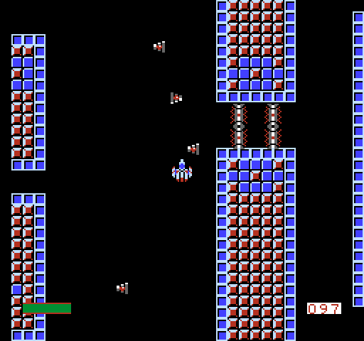 Thexder NES / Famicom Screenshot: Flying up to a new area...