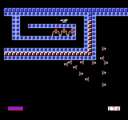 Thexder NES / Famicom Screenshot: This is a dead end, but there's some bonus energy at the end of the path...