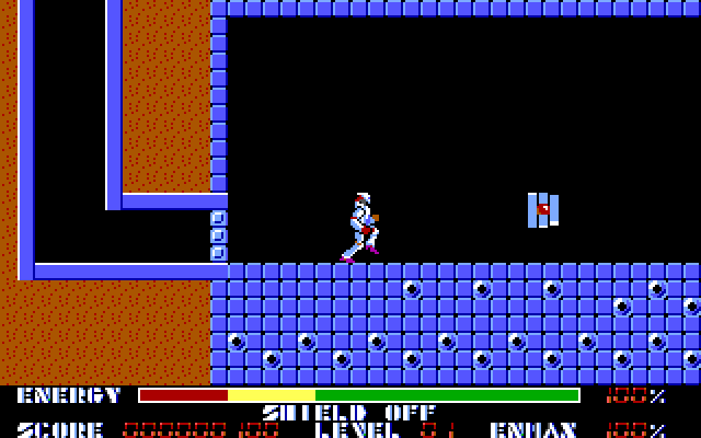 Thexder IBM PC/Compatibles Screenshot: The game begins here.