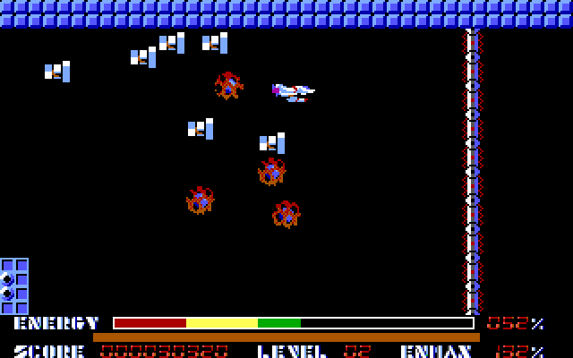 Thexder IBM PC/Compatibles Screenshot: Shoot your way through this wall...