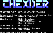 Thexder for IBM PC/Compatibles - Game credits.