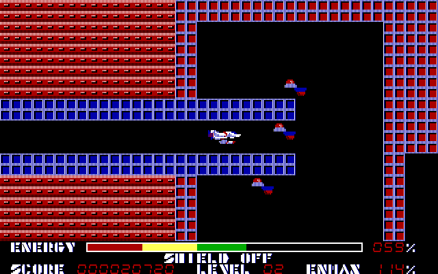 Thexder IBM PC/Compatibles Screenshot: The start of level two.