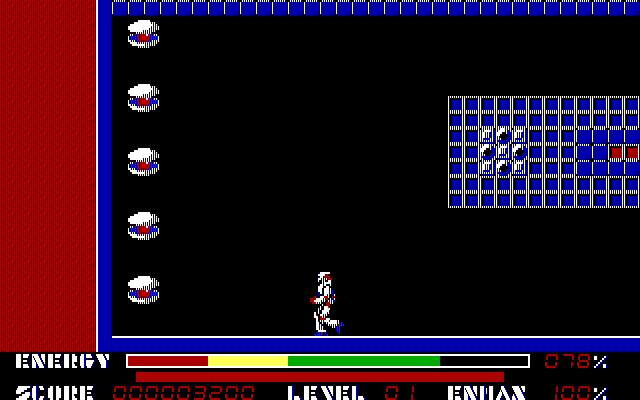 Thexder IBM PC/Compatibles Screenshot: A dead end, but these things provide energy!