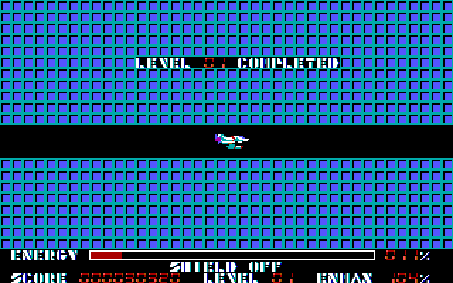Thexder IBM PC/Compatibles Screenshot: Level complete.